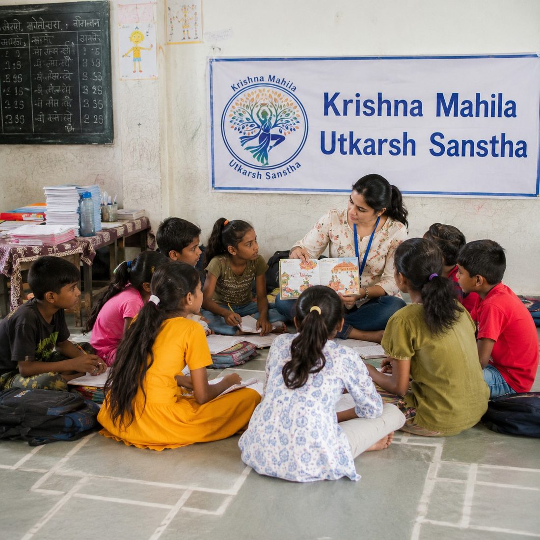 Reading circle with a KMUS volunteer